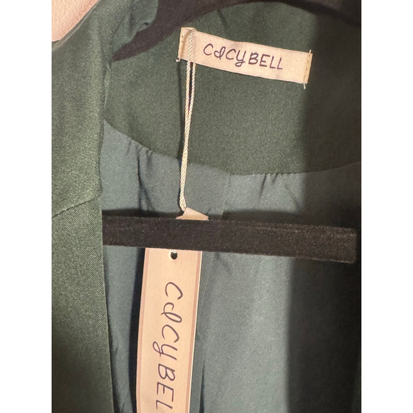 Women’s Size L Dark Green Single breasted Cicy Bell Dark Green Blazer Jacket - Picture 7 of 8